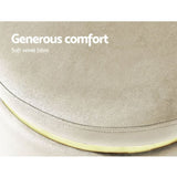 Artiss Ottoman Foot Stool Round Velvet Cream FS-B-675-VEL-CR