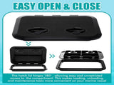 2 Pcs Deck Access Hatch Rectangle Boat Deck Hatch & Lid with 20 Screws Non Slip Surface for V1258-DP02-C-3039