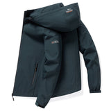 Men'S Hooded Jacket Outdoor Sport Jacket Lightweight Windbreaker Zip Pocket - Dark Gray - Size L V1106-M-APP-95126-DARK2-LAULEU50