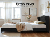Artiss King Bed Frame Wingback Headboard Charcoal Grey Linen Upholstered Platform Bed Base BFRAME-G-PIER-K-CA-ABC