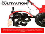 7HP Tiller Cultivator 4 Strokes Rotating Tines Power Handheld Rotary Hoe 4 Blades V379-TILLRCLTR7