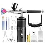 Airbrush Kit with Compressor, 48PSI High Pressure Air Kit with 0.3/0.5mm Nozzle and Cleaning V1370-AZ4-07589
