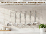 6PCS Stainless Steel Cooking Utensils Set, Metal Kitchen Tools, Soup Ladle, Slotted Spatula, V1192-AZ-W-18305