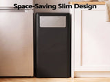 Cefito 30L Commercial Trash Can with Lid Front Push Flap Rubbish Bin Black RB-C-PRESS-30L-BK