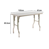 Stainless Steel Kitchen Bench Folding Commercial Prep Work Table 122x61cm V63-954281