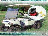 48V Club Car Charger Receptacle Plug for DS Modes, Golf Cart Charging Port with Cord and OEM V1259-DP01-A-5445
