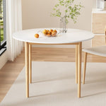 Artiss Dining Table Round White 108CM Diameter Demi DINING-C-TAB-01-WHWD