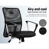 Artiss Mesh Office Chair Mid Back Black OCHAIR-G-8009L-BK