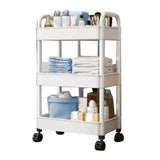 Rolling Cart White 3 Tiers Quiet Wheels Sturdy Plastic Simple Widely Used Utility Cart for House V1294-YM0901-3117230245211