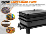 Worm Farm Factory worm wee Composter 30L 4 Trays Compost Bin Worm Farm Composting System V324-HO-WORMFBLACK-30L