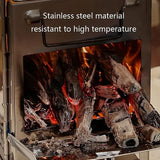 1 Piece Foldable Camping Wood Stove, Stainless Steel Portable Cooking Grill for Hiking, Picnics and V1189-LC-HW-00259