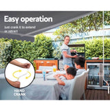 Instahut Retractable Folding Arm Awning Manual Sunshade 3Mx2.5M Pearl Grey AWN-B-ARM-30X25-PEGR