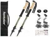 2-Pack Green Aluminum Alloy Telescopic Trekking Poles with Secure External Lock & Accessory V888-ELOSUNG49084