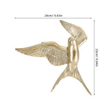 Golden Resin Bird Wall Sculpture Realistic 3D Hanging Pendant Home Decor V1192-AZ-W-27619