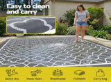 Gardeon Outdoor Rugs 274x366cm Large Carpet Reversible Area Mat PP Dual-Sided Patio Rug OR-9X12FT-OGEE-GY
