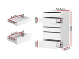Artiss 6 Chest of Drawers Dresser Tallboy White FURNI-N-CDR-6D-WH-AB