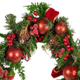 Christabelle 1.85m Christmas Garland with Red Berries Pine Cones Baubles Bows Tree Decoration O 112_GUE511