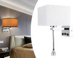 LED Wall Light Modern Fabric Lampshade USB Bedroom Bedside Reading Sconce E27 100240V V1294-YM0901-3119200140611