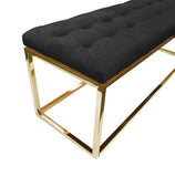 Holly Ottoman Gold Base - Black Seat V292-OTT-HOLLY-GOLDBASE-BLACKSEAT