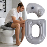 Inflatable Portable Raised Toilet Seat Cushion,Soft Travel Potty Riser with Suction Cups and Hand V1369-AZ3-W-14139