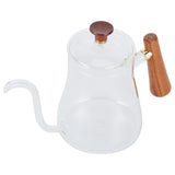 Coffee Kettle Pour Over High Borosilicate Glass Heat Resistant Round Wood Insulated Handle Gooseneck V1294-YM0714-3118210220111
