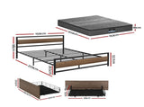 Giselle 18cm Queen Mattress Pillowtop and Artiss Metal Bed Frame Set With 2 drawers MABF-PT18-DREW-Q