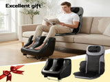 Livemor Full Back Massage Seat Cushion Heating With 360&deg Foot Massagers MASSAGE-288-BARON-BK