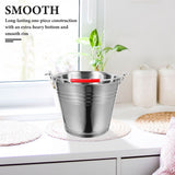 Plated Silver Stainless Steel Bucket with Handle Thick Heavy Bottom Rust Proof Water Container V1366-AZ2-W-12110