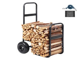 Firewood Log Cart, 113 kg Load Capacity, Outdoor and Indoor Wood Rack Storage Mover with Pneumatic V952-DCCH43XH27XWYTWGDV0