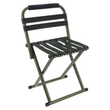 Foldable Green Camping Chair with Steel Frame, Comfortable Breathable Seat for Outdoor Hiking and V1192-AZ-W-23979