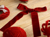 38-Piece Velvet Christmas Ornament Gift Set with Ball, Star, Poinsettia and Bow Designs, Silver V1341-ZY-YTZXM5WH-REDGREEN