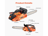 25 cc Gas Chainsaw, 305 mm Gas Powered Chainsaw, 0.75 kW Power Chain Saw with Non-Slip Handle, V952-RQLJ12INCHECGYJ4G001V0