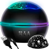 Galaxy Lamp Star Projector with Underwater Effect for Magical Atmosphere, Black V1237-ZY-506-0379