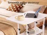 Artiss Laptop Desk Height Adjustable Mobile Workstation Computer Desks 60CM White LA-DESK-C-60-2T-WHWH