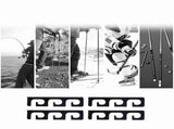 6-Rod Wall Mount Fishing Rod Holder Horizontal Black Fishing Rod Storage Rack V1308-DSZKI-659