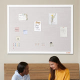 VEVOR 48"x36" White Cork Board with Linen Surface Stylish Wall-Mounted Bulletin Board for Home, V952-RMB48X36WBSMBDAIDV0