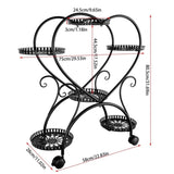 Rolling Metal Plant Stand Indoor Outdoor Garden Display Shelf V178-66993