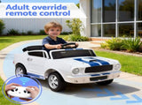 Kids Electric Ride On Car Licensed GT350 Outdoor Toys Cars Music Remote White RCAR-GT350-LS-WH