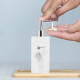 Refillable Marble Pattern Soap Dispenser with Pump for Shampoo Conditioner and Lotion in White V1366-AZ2-W-17266