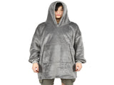 Hooded Blanket Fleece Flannel Hoodie Warm Clothes with Pocket Oversized Free SizeGray V1294-YM0901-3117200157813