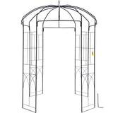 Birdcage Shape Garden Arbor, 2.44m High, 1.59m Wide, Heavy Duty Wrought Iron Arbor, Wedding Arch V952-TYHYGMYCHSNL81TY6V0