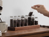 Worgeous Coffee Bean Tube Dispenser with Wood Rack for Home Use Clear Glass Bottles and Sealed V1189-LWWAL-20260327-03497