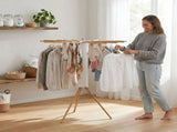 CARLA HOME Tripod Clothes Drying Rack, 16 Rod Foldable, Wooden Poles V178-36567