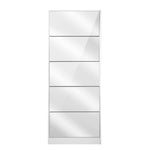 Artiss Shoe Rack Cabinet Mirror 25 Pairs White SHOE-C-34-MIRROR-AB