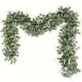 Green White Artificial Eucalyptus Garlands White Baby'S Breath 180 Cm Garlands Durable V1102-112-WHI-20497