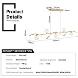 BAMDECOR AD2621 Modern Gold Kitchen Island Light with Glass Globe Shade Ceiling Pendant Lights V255-BAM-A2621-GOLD