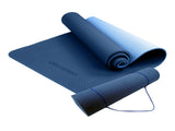 Powertrain TPE Yoga Exercise Mat Home Gym Pilates Fitness 8mm Thick in Dark Blue YM-TPE-DHG-DBU