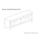 Noosa Entertainment Unit White and Oak 4 Doors and 3 spaces V1150-TV24001