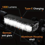 Brand new super bright aluminum alloy bicycle light - USB charging - ideal for mountain bike night V1102-HECE-002