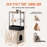 VEVOR Cat Litter Box Enclosure Litter Box Furniture Hidden 2 Shelves & 2 Baskets V952-XHSCBBSNJSMSD53UMV0